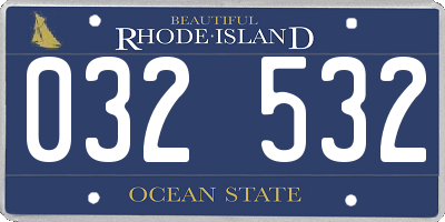 RI license plate 032532