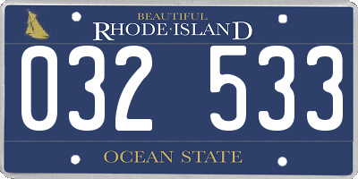 RI license plate 032533