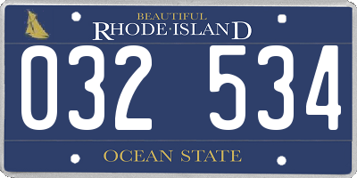 RI license plate 032534