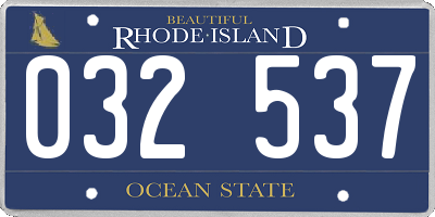 RI license plate 032537