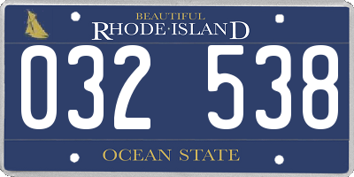 RI license plate 032538