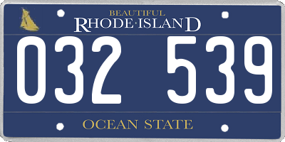 RI license plate 032539