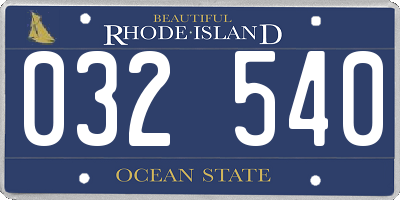 RI license plate 032540