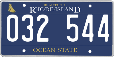RI license plate 032544