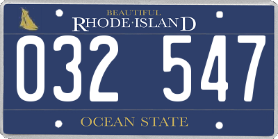 RI license plate 032547