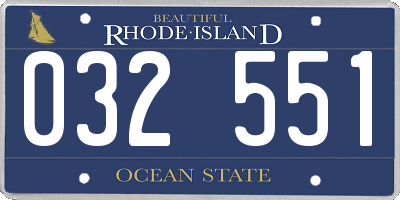 RI license plate 032551