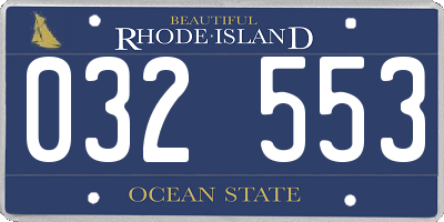 RI license plate 032553