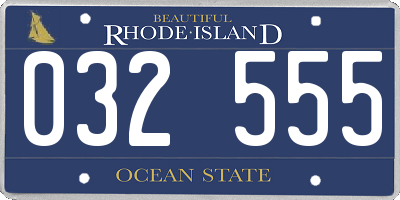 RI license plate 032555
