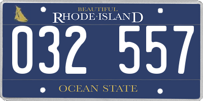 RI license plate 032557