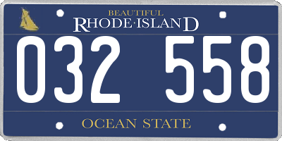 RI license plate 032558