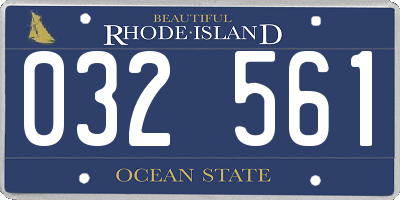RI license plate 032561