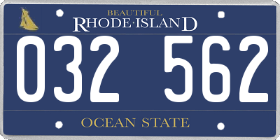 RI license plate 032562