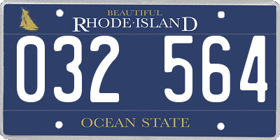 RI license plate 032564