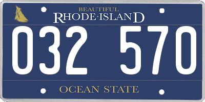 RI license plate 032570