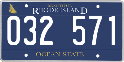 RI license plate 032571