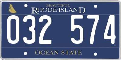 RI license plate 032574
