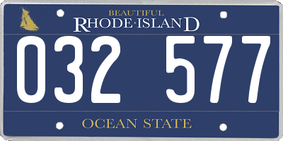 RI license plate 032577