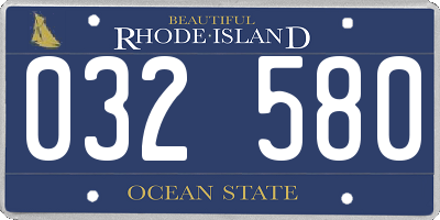 RI license plate 032580