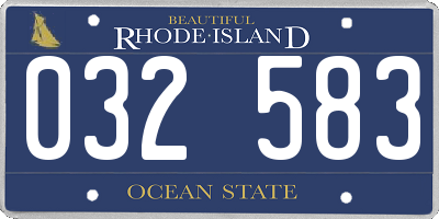 RI license plate 032583