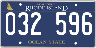 RI license plate 032596