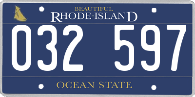 RI license plate 032597