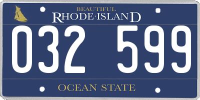 RI license plate 032599