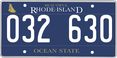 RI license plate 032630