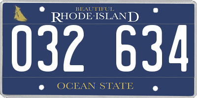 RI license plate 032634