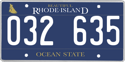 RI license plate 032635