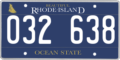 RI license plate 032638