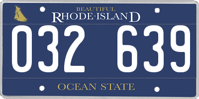 RI license plate 032639