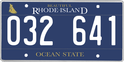 RI license plate 032641