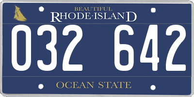 RI license plate 032642
