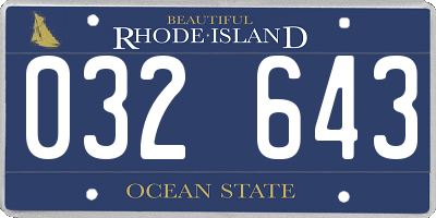 RI license plate 032643