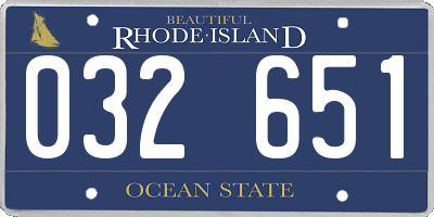 RI license plate 032651