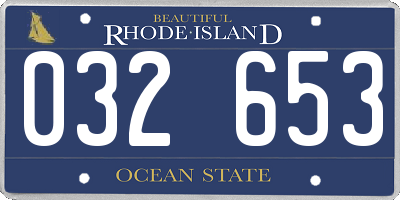 RI license plate 032653