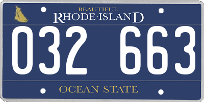 RI license plate 032663