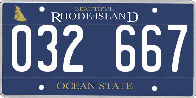 RI license plate 032667
