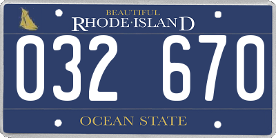 RI license plate 032670