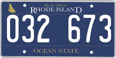 RI license plate 032673