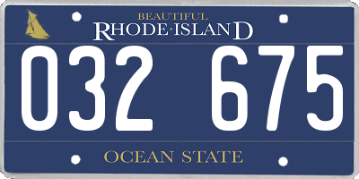 RI license plate 032675