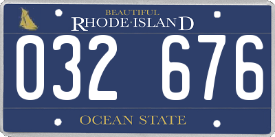 RI license plate 032676