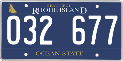 RI license plate 032677