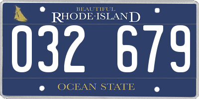 RI license plate 032679