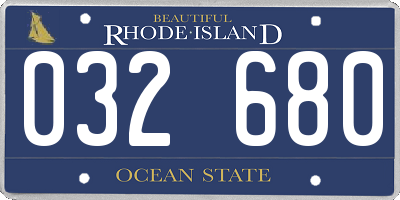 RI license plate 032680