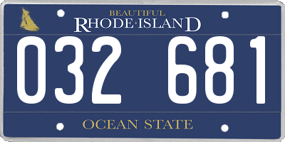RI license plate 032681