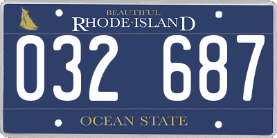 RI license plate 032687