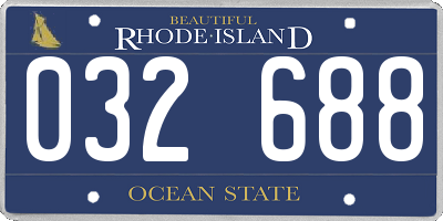 RI license plate 032688