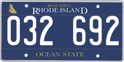 RI license plate 032692