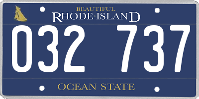 RI license plate 032737